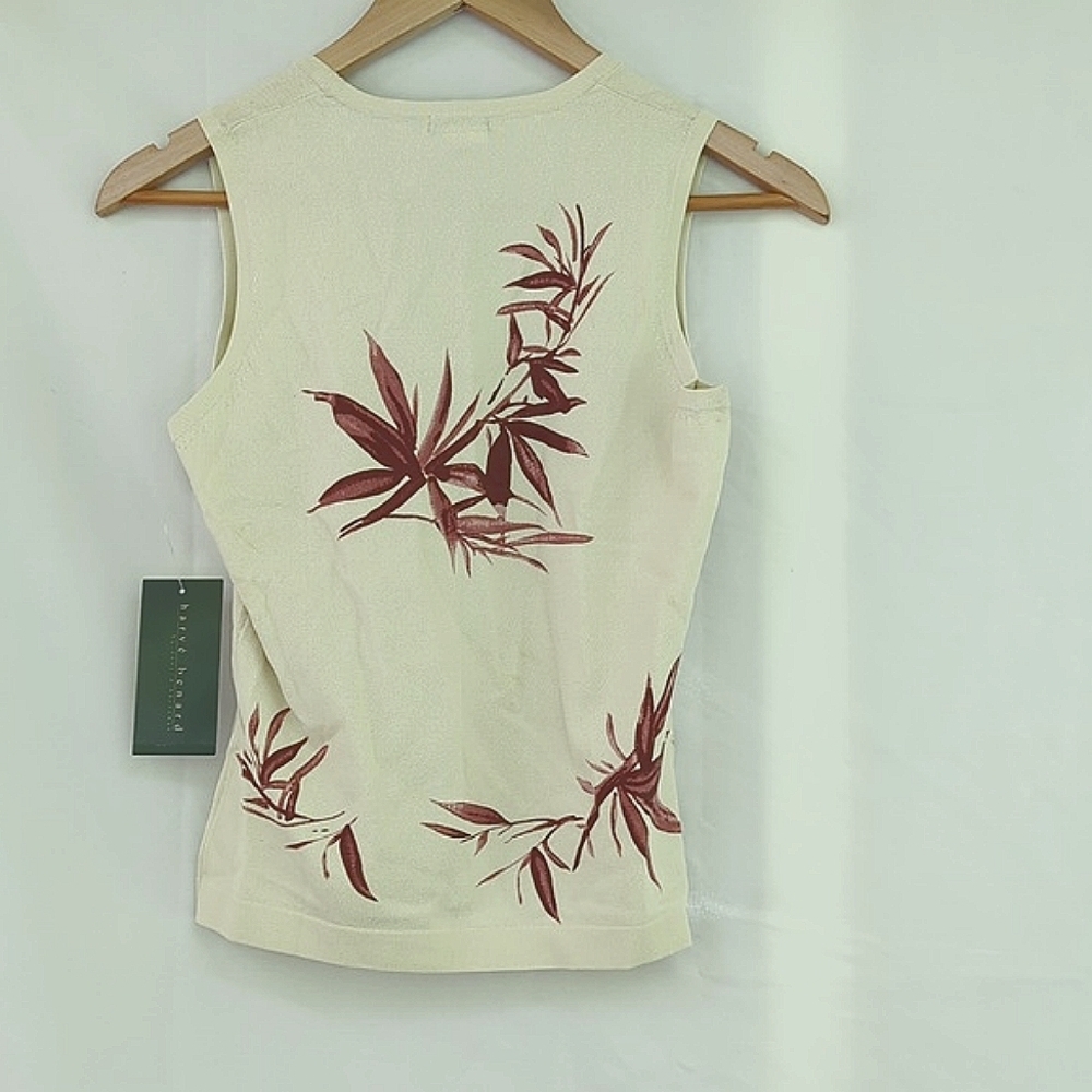 NWT Harve Benard Palm leaf Preppy Top - Picture 6 of 11